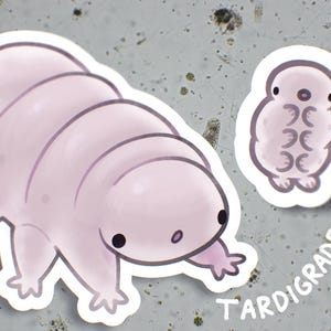 tiny + big tardigrade stickers!! (water bear / moss piglet)