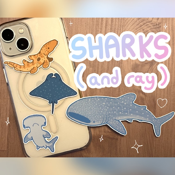 shark stickers! whale shark, hammerhead, epaulette + more