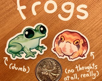 stupid looking frog stickers!! tree frog + desert rain frog