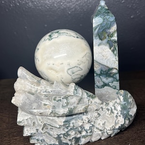 Moss Agate Crystal Bundle