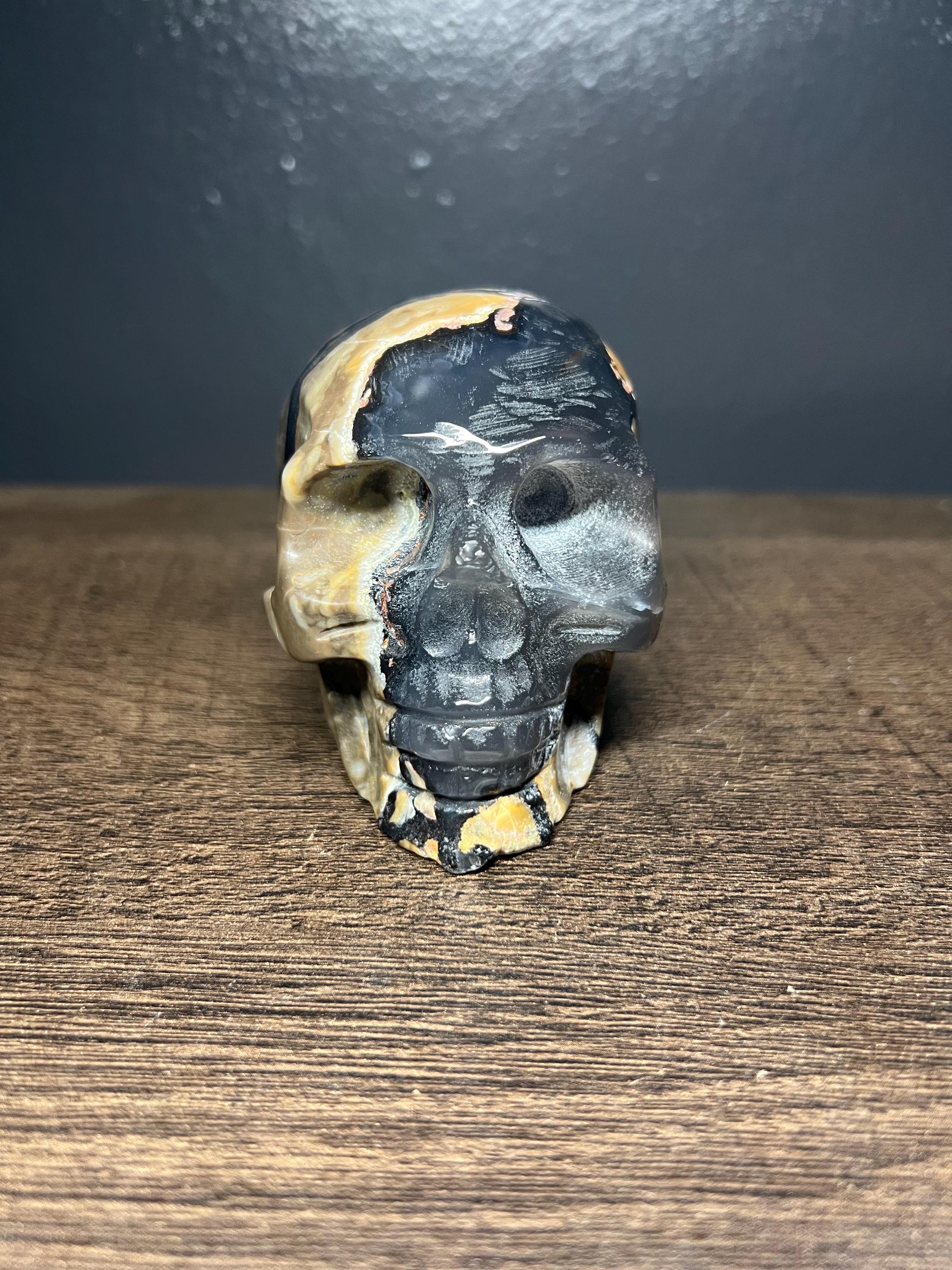 Volcano Agate Skull