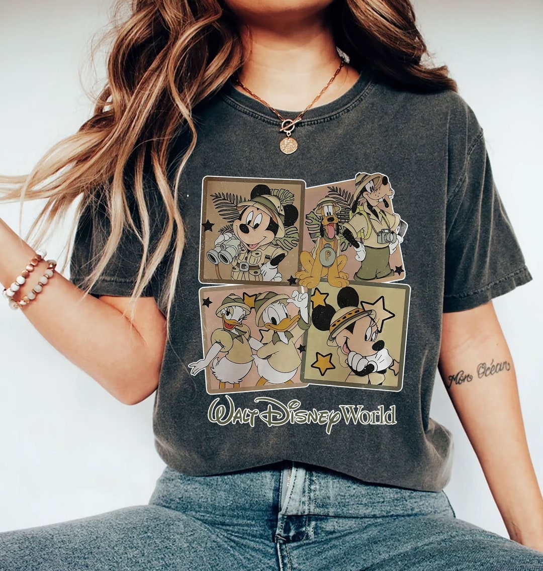 Walt Disney World Shirt, Mickey Mouse and Friends Animal Kingdom Retro ...