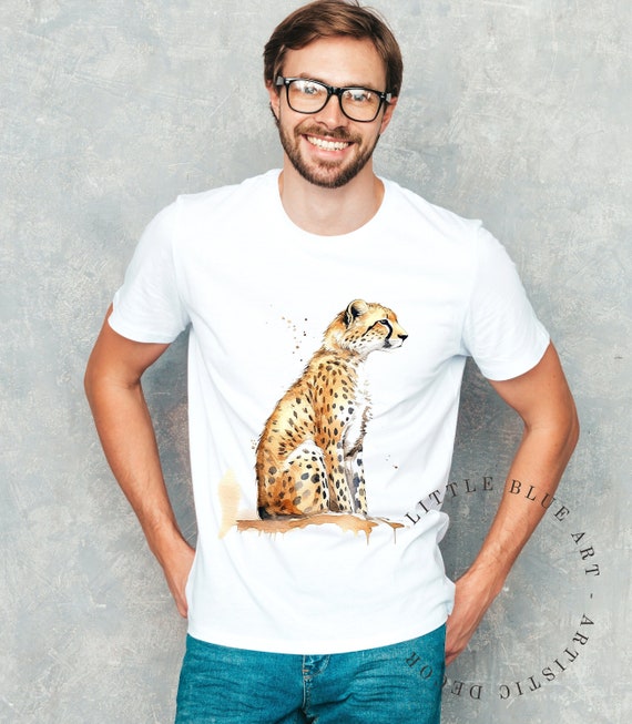 Cheetah Watercolor T-shirt Watercolor T-shirt Design 100% 