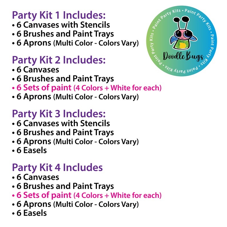 Kid's Paint Party Kits Set of 6 Paint and Peel Etsy