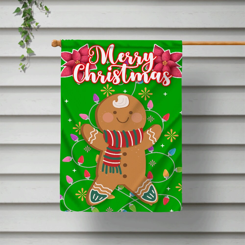Discover Gingerbread Merry Christmas Flag