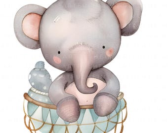 15 Cute Animal Watercolor Clipart Baby Animals PNG 300 DPI Transparent Background Nursery Art Digital Download printable animals