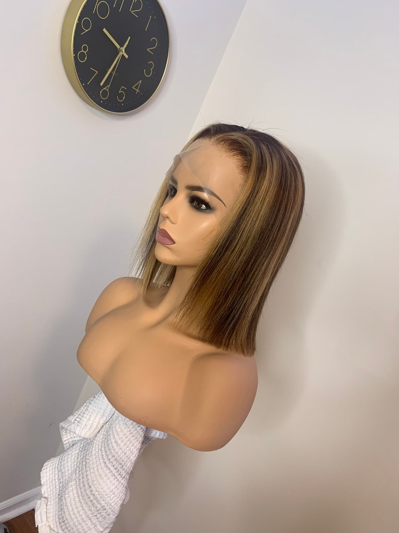 13x4 highlight straight 200 density bob wig main image 1