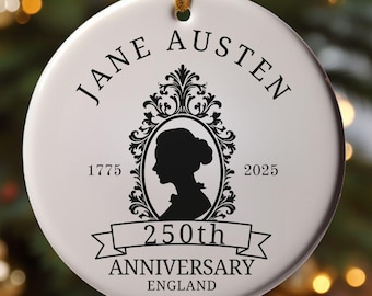 Jane Austen 250th Anniversary Ornament|Jane Austen Gifts|Jane Austen Merch