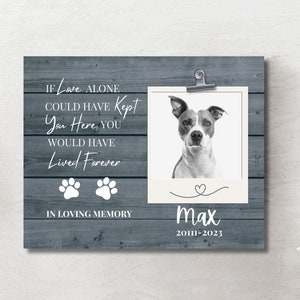 Pet Memorial Gift Canvas|Custom Dog Memorial Canvas|Dog Memorial Gift|Dog Remembrance Gift|Custom Pet Gifts|Pet Loss Gift Dog| If Love Alone