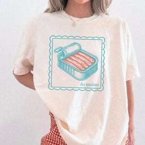 Sardines Shirt Tinned Fish Tomato Girl|Comfort Colors|Fisherman Aesthetic|Nautical French Shirt|Distressed Tee|Oversized TShirt|Coquette Tee