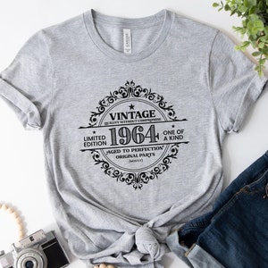 Vintage 1964 Shirt| 60th Birthday Shirt|Aged to Perfection|1964 Tshirt| 60th Birthday Gifts| 60th Birthday Women| Group Birthday Shirt