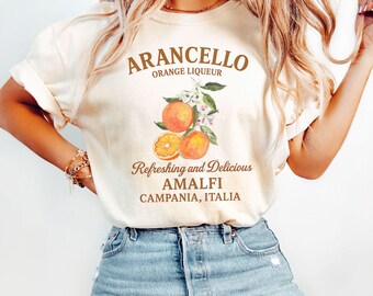 Orange Fruit Shirt|Comfort Colors|Arancello Labels|Italy TShirt|Italian Country Shirt|Farmers Market Shirt|Summer T Shirt|Amalfi Summer