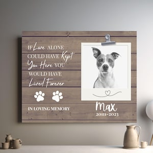 Pet Memorial Gift Canvas|Custom Dog Memorial Canvas|Dog Memorial Gift|Dog Remembrance Gift|Custom Pet Gifts|Pet Loss Gift Dog| If Love Alone