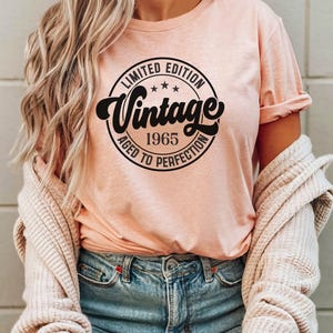 60th Birthday Shirt|Vintage 1965 Shirt|60th Birthday Gift|Birthday Party Shirt|Birthday Group Shirt|Aged To Perfection|1965 Birthday