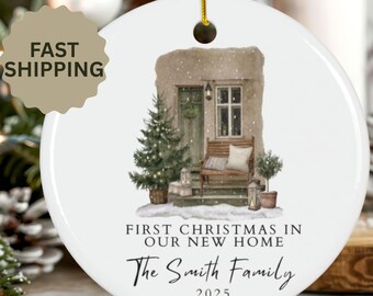 First Christmas In Our New Home Ornament|Vintage Farmhouse Style First Home Ornament