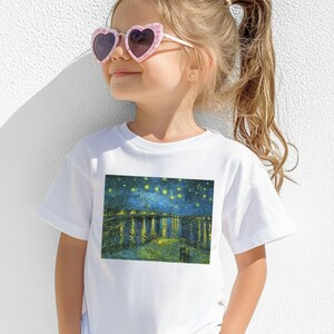 Kids Starry Night over the Rhone Shirt|Vincent Van Gogh Shirt for Kids|Youth Van Gogh Art TShirt|Kids Shirts|Van Gogh Gifts for Kids Art Tee