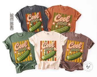 Cool As A Cucumber Comfort Colors Shirt|Striped Fall Cucumber Group T-shirts