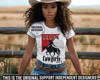 Svart cowgirlskjorta | Melanin cowgirl-t-shirt | Svart rodeoskjorta | Afroamerikansk cowgirl | Svart westernskjorta | Svart arv | Svart kultur