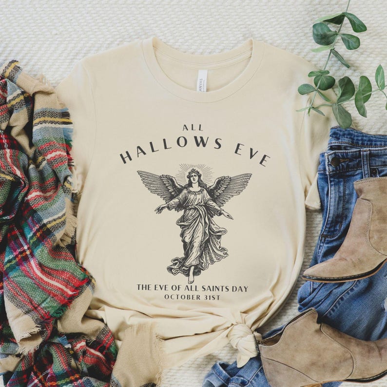 All Hallows Eve Shirt, Angel Shirt, Christian Halloween Shirt