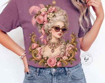 Glam Marie Antoinette Comfort Colors Shirt|Rococo Woman TShirt