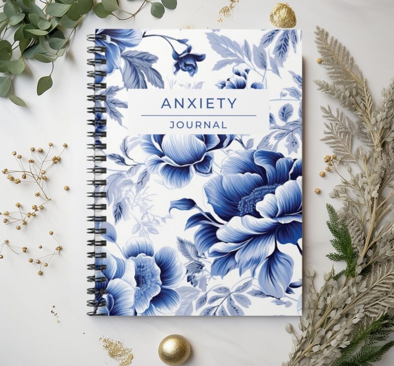 Blank Anxiety Mental Health Book Anxiety Journal Sprial Notebook Selfcare Journal for Women