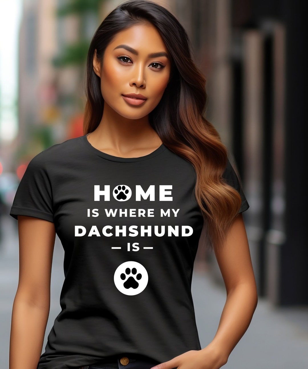 Dachshund Tshirt Dog Tshirts Home is Where My Dachshund Is Etsy