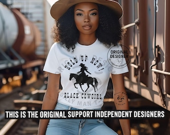 Svart cowgirlskjorta | Melanincowgirls | Afroamerikansk cowgirl | Svart westernskjorta | Svart rodeoskjorta | Gåvor till svarta kvinnor