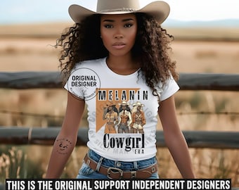 Melanin Cowgirl T-shirt | Svart Western Heritage T-shirt