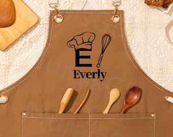 Personalised Apron,Personalized Canvas Apron with Adjustable Straps,Barista Gardening Apron,BBQ Cooking Apron,Bartender Apron,Baking Gift