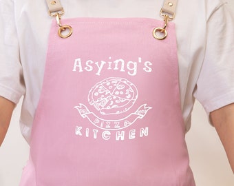 Custom Name Cooking Apron with Pockets,Gardening Apron,Barbeque Apron,Personalized Bar Apron,Baking Gift,Barista Gardening Apron,Name Apron