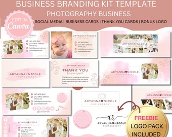Photography Business Branding Kit: Canva Templates, Logo Design
