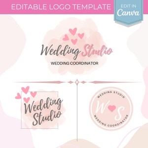 Pastell Aquarell Logo Design Canva Template: Feminine Small Business (Digitaler Download)