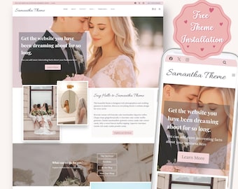 Samantha – Tema femenino de WordPress para fotógrafos y empresas de bodas / Tema Kadence / Sitio web de portafolio / ¡Instalación gratuita!