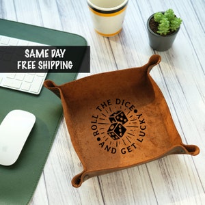 Dice Tray, Dice Rolling Tray, Board Games Accessories, Table Top Board Games, Board Games Tray, Custom Dice Leather Tray