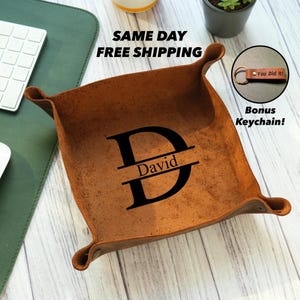 Graduation Gift, Engraved Leather Valet Tray, Gift for High School Graduate, Gift for Graduation, Birthday Gifts, College Grad Gift