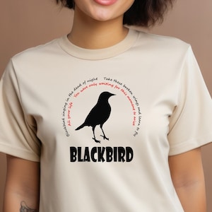 Blackbird classic rock tshirt salutes the legacy of The Beatles. Turn heads with this custom designed rock & roll vintage shirt.
