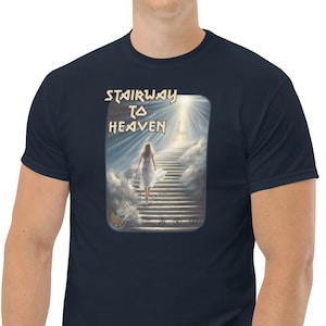 Stairway To Heaven classic rock tshirt salutes the legacy of Led Zeppelin. Turn heads with this custom designed rock & roll vintage shirt.