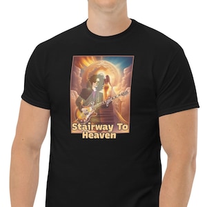 Stairway To Heaven classic rock t-shirt salutes the legacy of Led Zeppelin. Turn heads with this custom designed vintage shirt.
