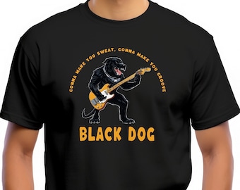 Schwarzes Hunde T-Shirt: Led Zeppelin Vintage Rock & Roll T-Shirt