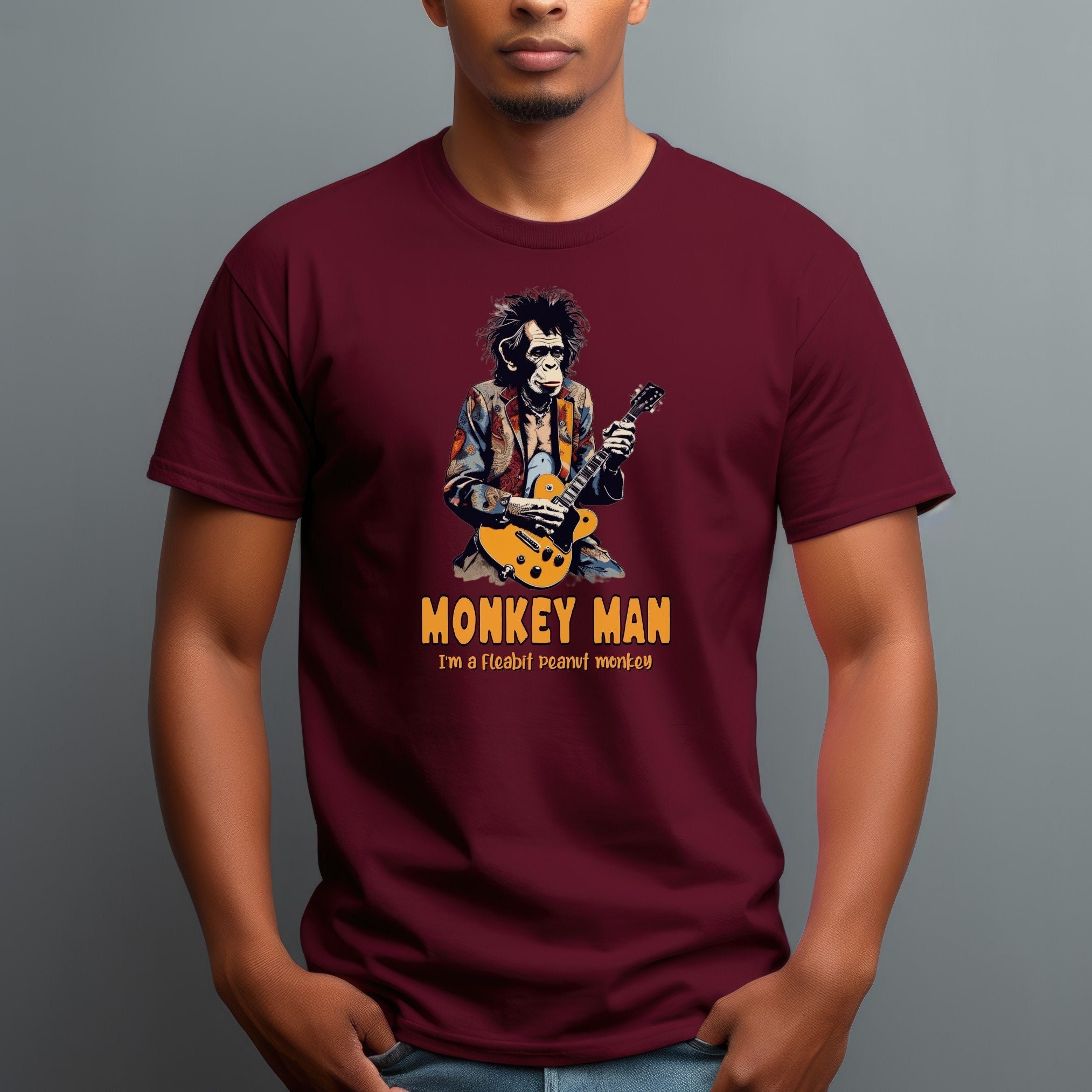 Rock N Roll Ape T-Shirt Concert Band Tee Rock N Roll Ape T-Shirt Concert Band Tee