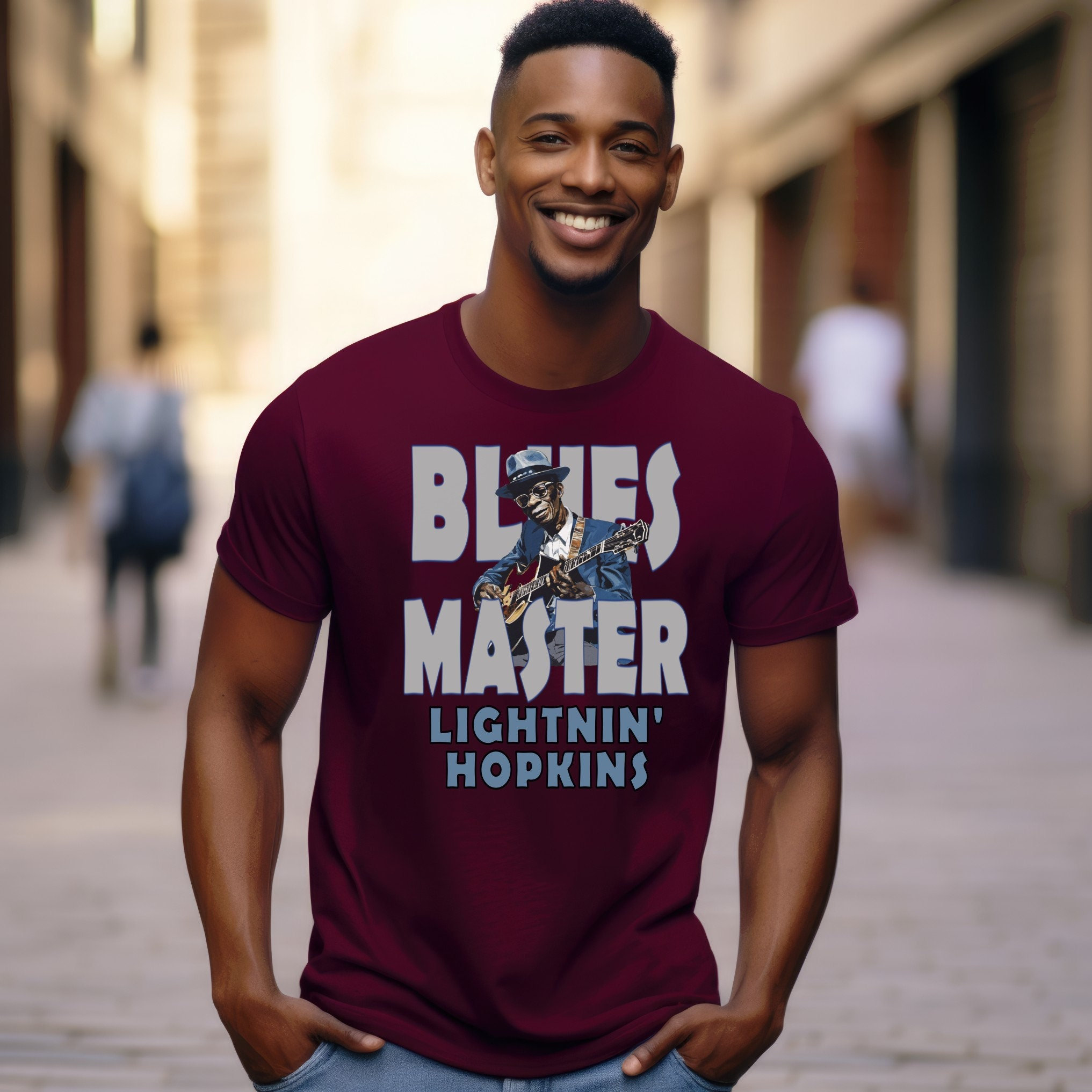 ライトニン・ホプキンス ブルース マスター Tシャツ：ヴィンテージ
