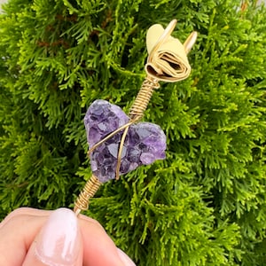 Amethyst Stone Ring Holder| Quartz Smoking Ring| Crystal Pipe| Smoke Ring| Long Nails Protecter| Smoking Accessories