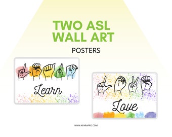 Learn Love ASL Wall Art Poster