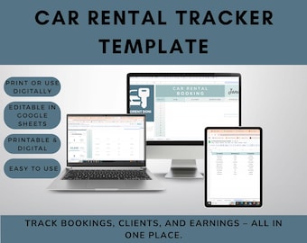 Car RentBooking Tracker: Google Sheets Vorlage (Digitaler Download))