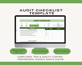 Internal Audit Checklist Template, Compliance & Risk Management Spreadsheet, Facility Audit Tracker for Google Sheets