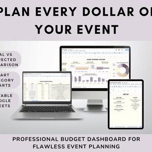 Event Budget Tracker | Google Sheets Event Expense Planner