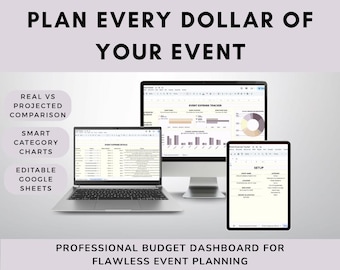 Event Budget Tracker | Google Sheets Event Expense Planner