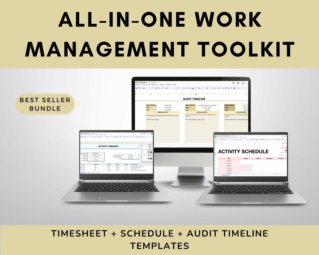 Work & Time Management Spreadsheet Bundle | Activity Timesheet ...
