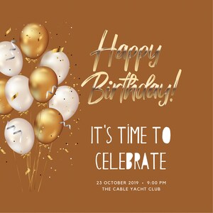 Cartão de aniversário digital / convites de aniversário / Cartão editável / Cartão para impressão / Para download / Pdf /Png