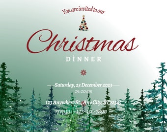 Printable Christmas Card/christmas Invitation/instant Download ...